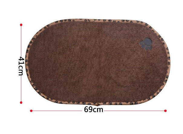 Tapis pour gamelle en microfibre pour chien